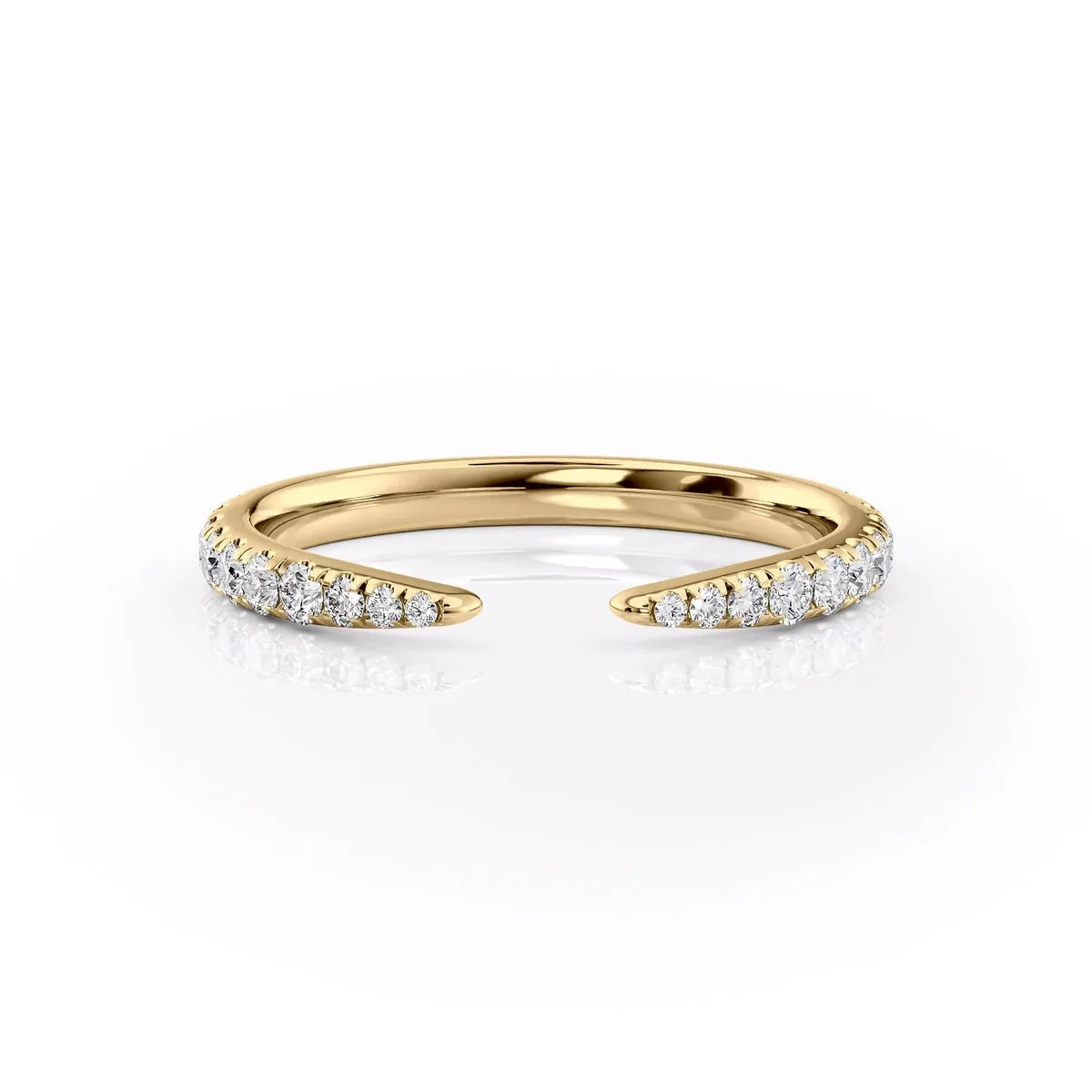 Round Lab Grown Diamond Open Cuff Wedding Band