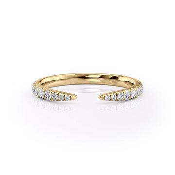 Round Lab Grown Diamond Open Cuff Wedding Band