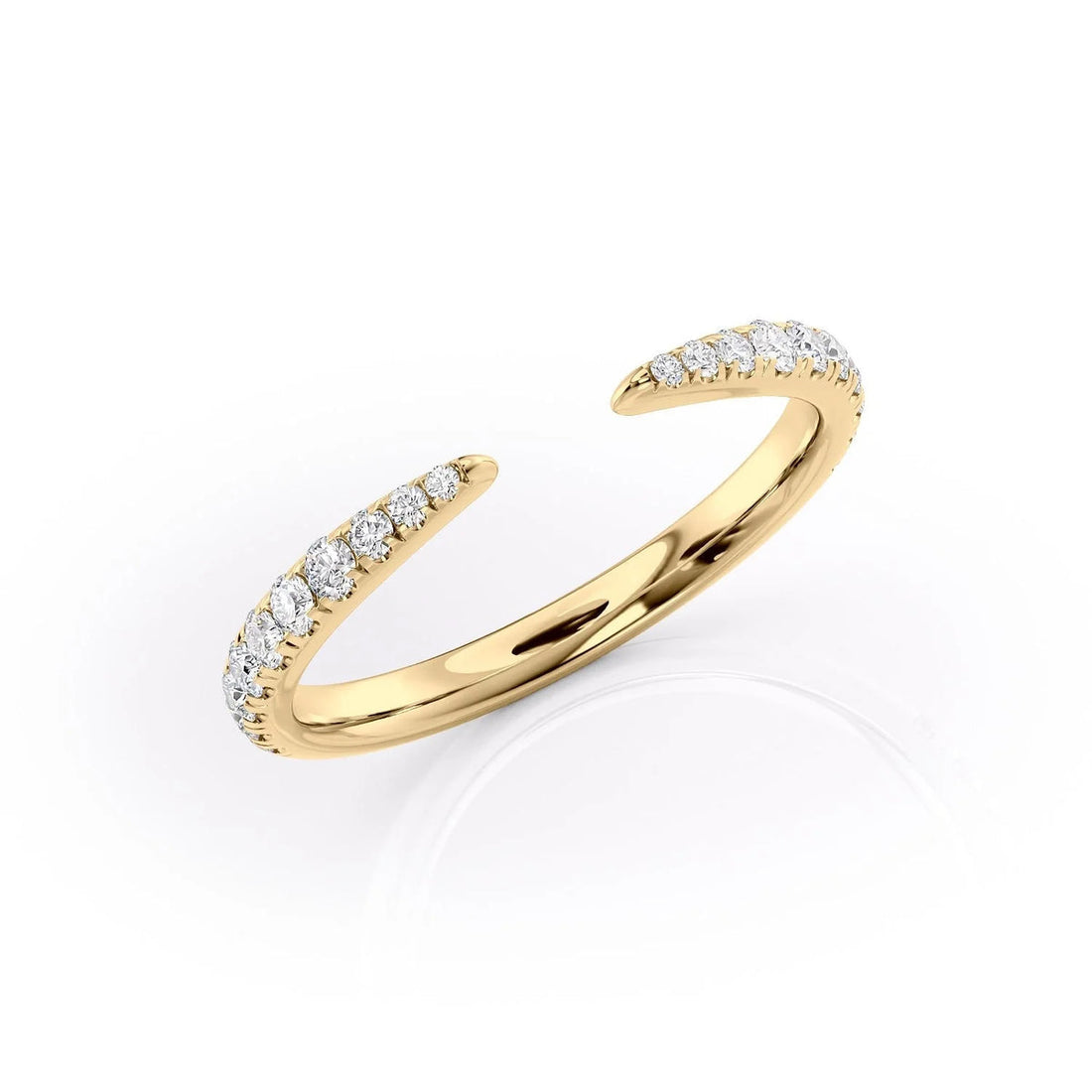 Round Lab Grown Diamond Open Cuff Wedding Band