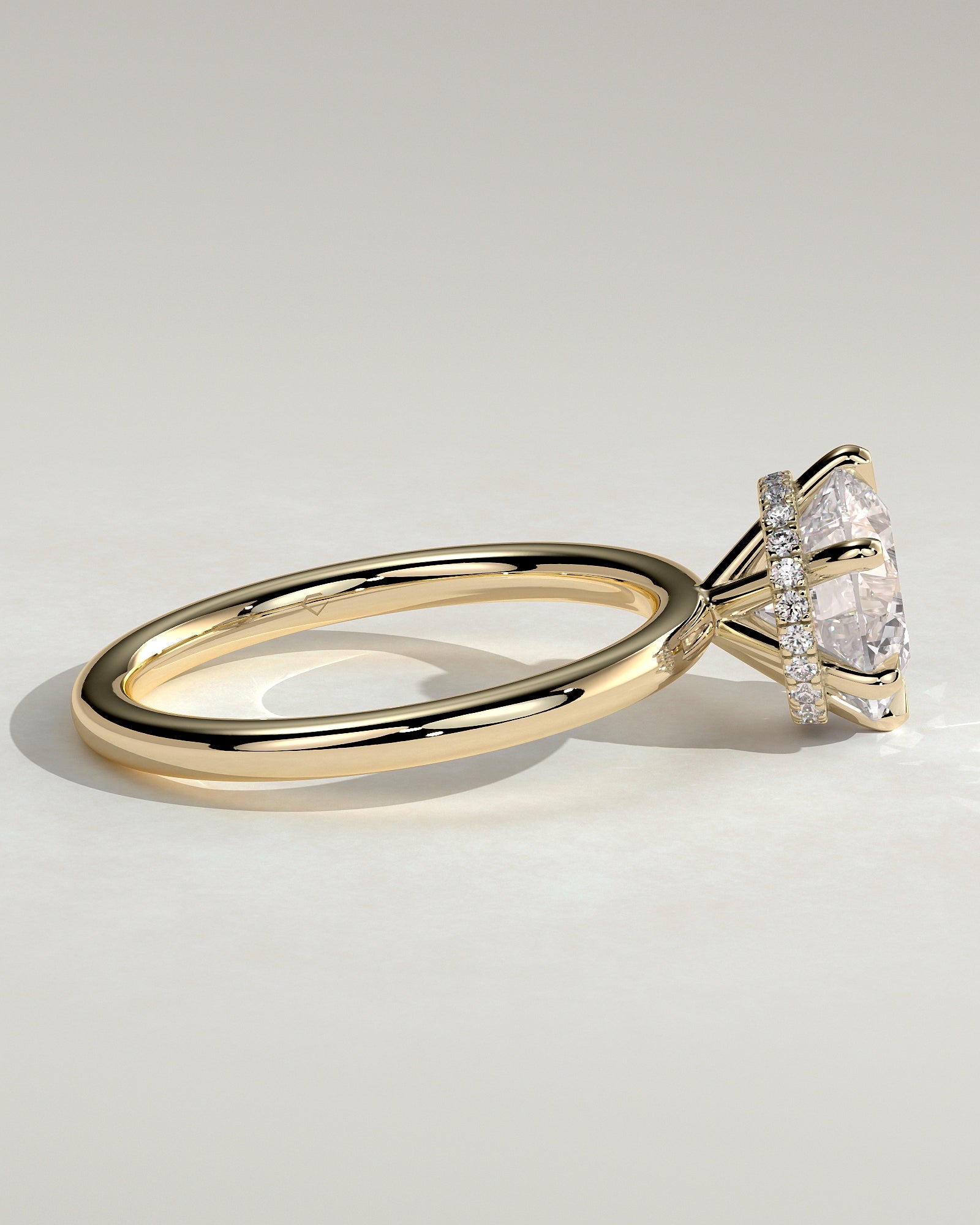 2.0CT Round Lab Grown Diamond Hidden Halo Solitaire Engagement Ring
