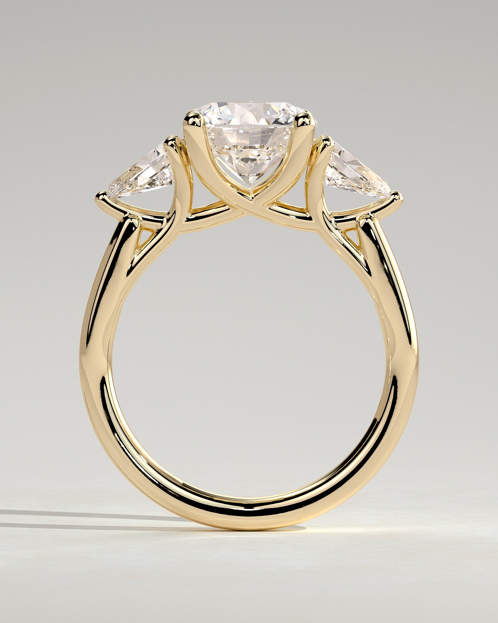 2.0CT Round Cut Lab Grown Diamond Three Stone Engagement Ring