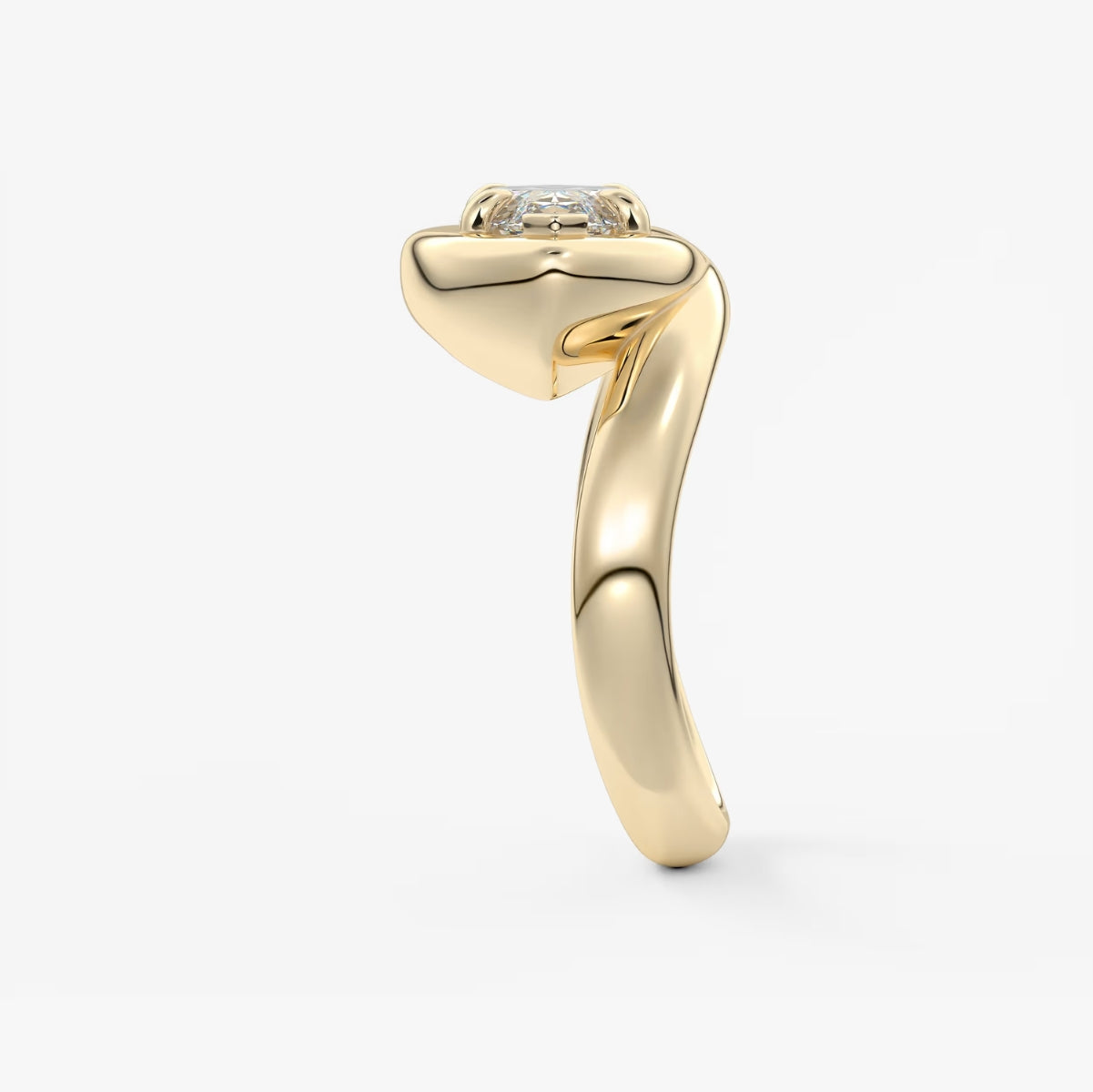 2.0CT Bezel Set Chunky Marquise Cut Lab Grown Diamond Collet Engagement Ring