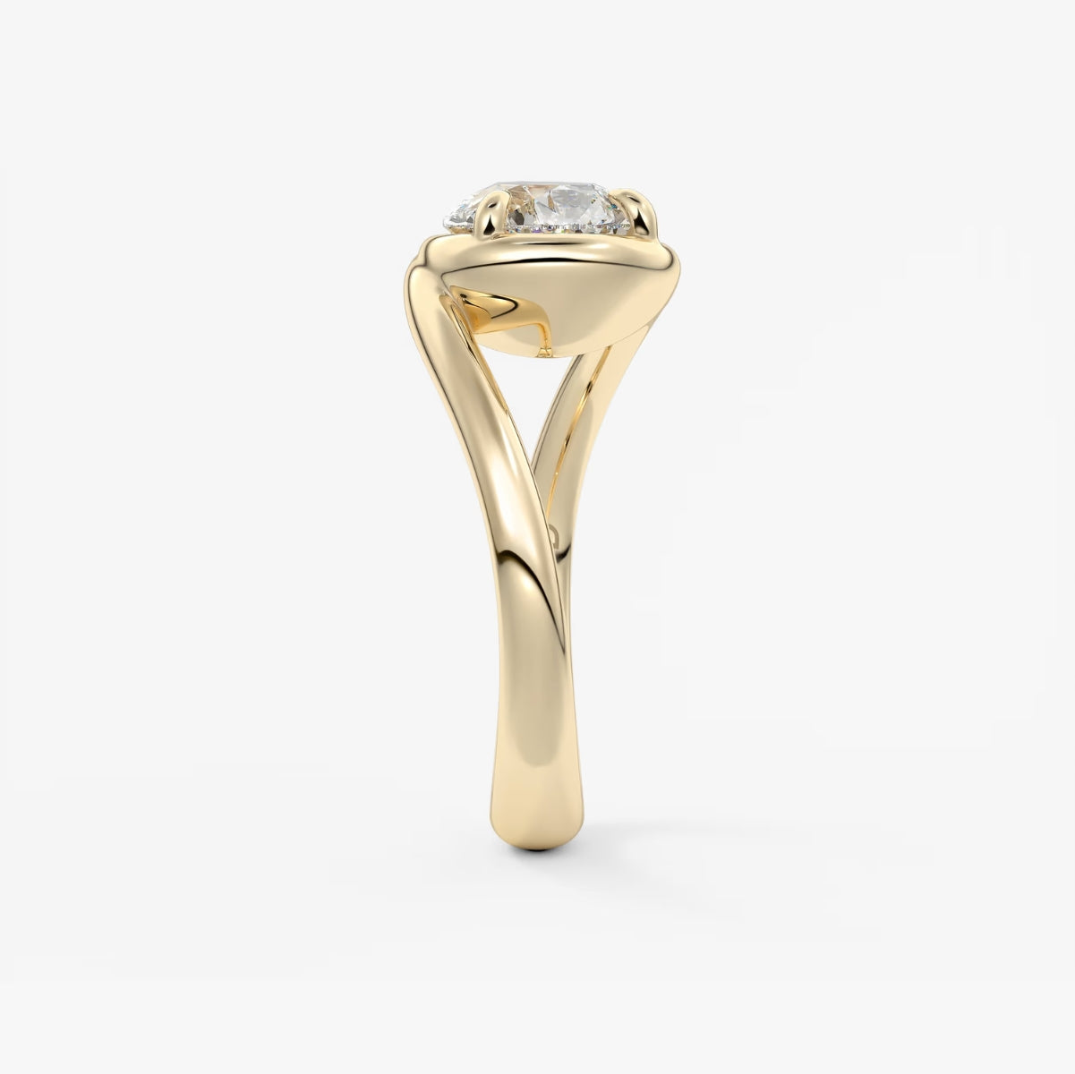 2.0CT Bezel Set Pear Cut Lab Grown Diamond Bypass Engagement Ring