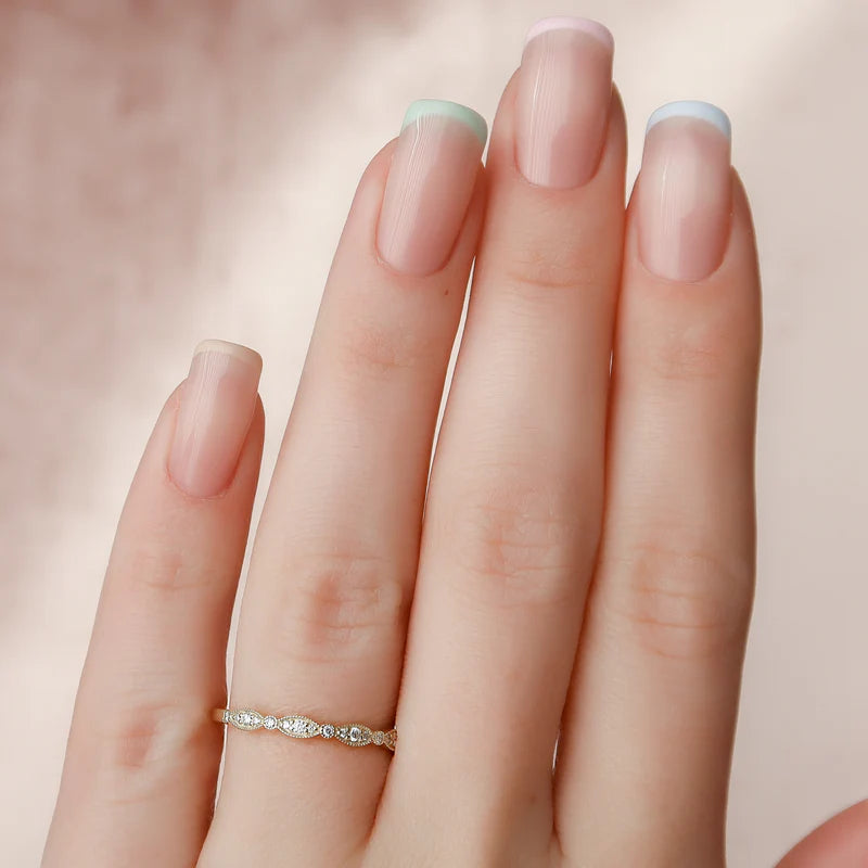 Round Lab grown Diamond Vintage Wedding Band