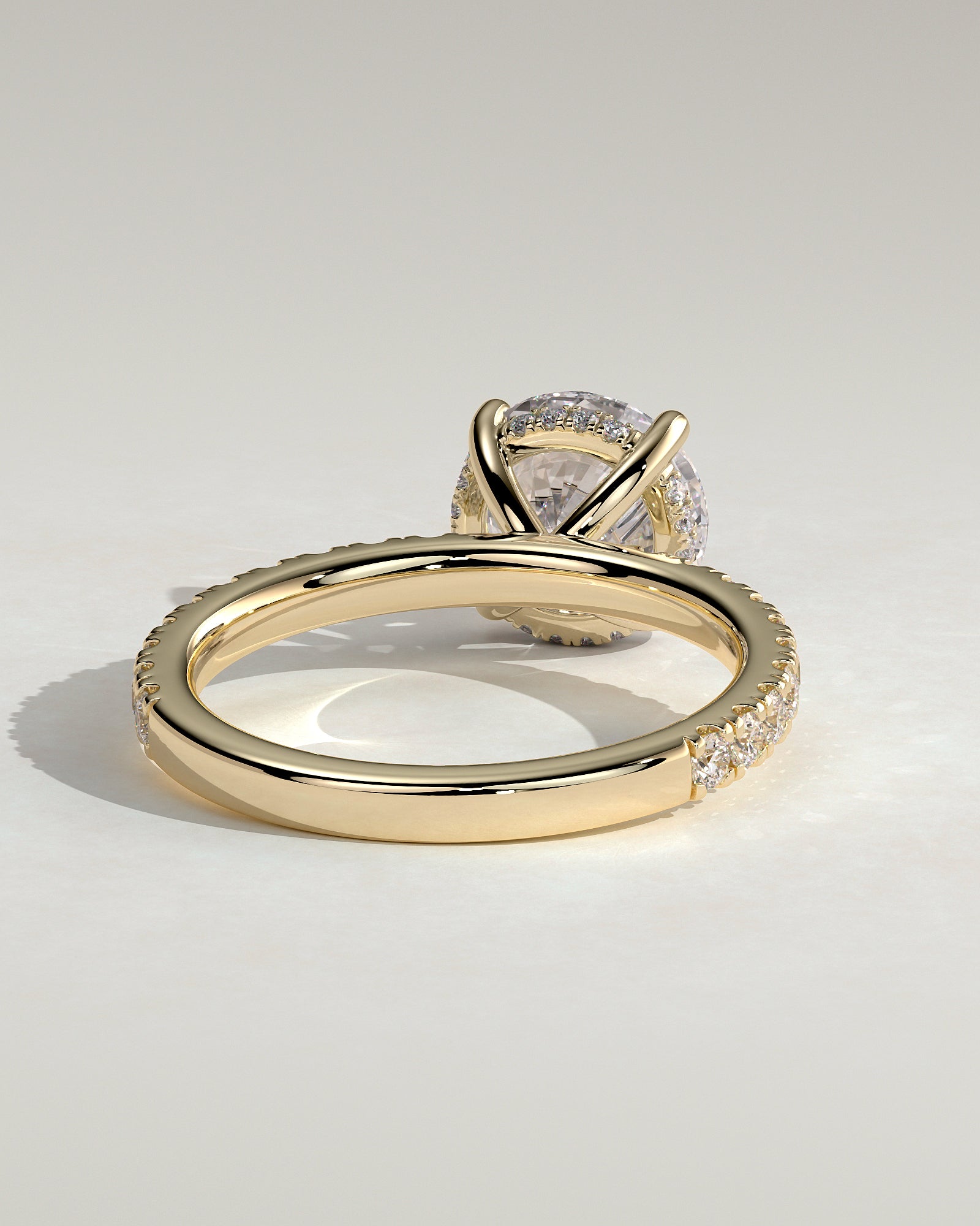 2.0CT Round Lab Grown Diamond Hidden Halo Pave Engagement Ring