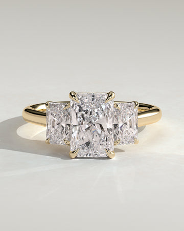 2.0CT Radiant Cut Lab Grown Diamond Three Stone Engagement Ring