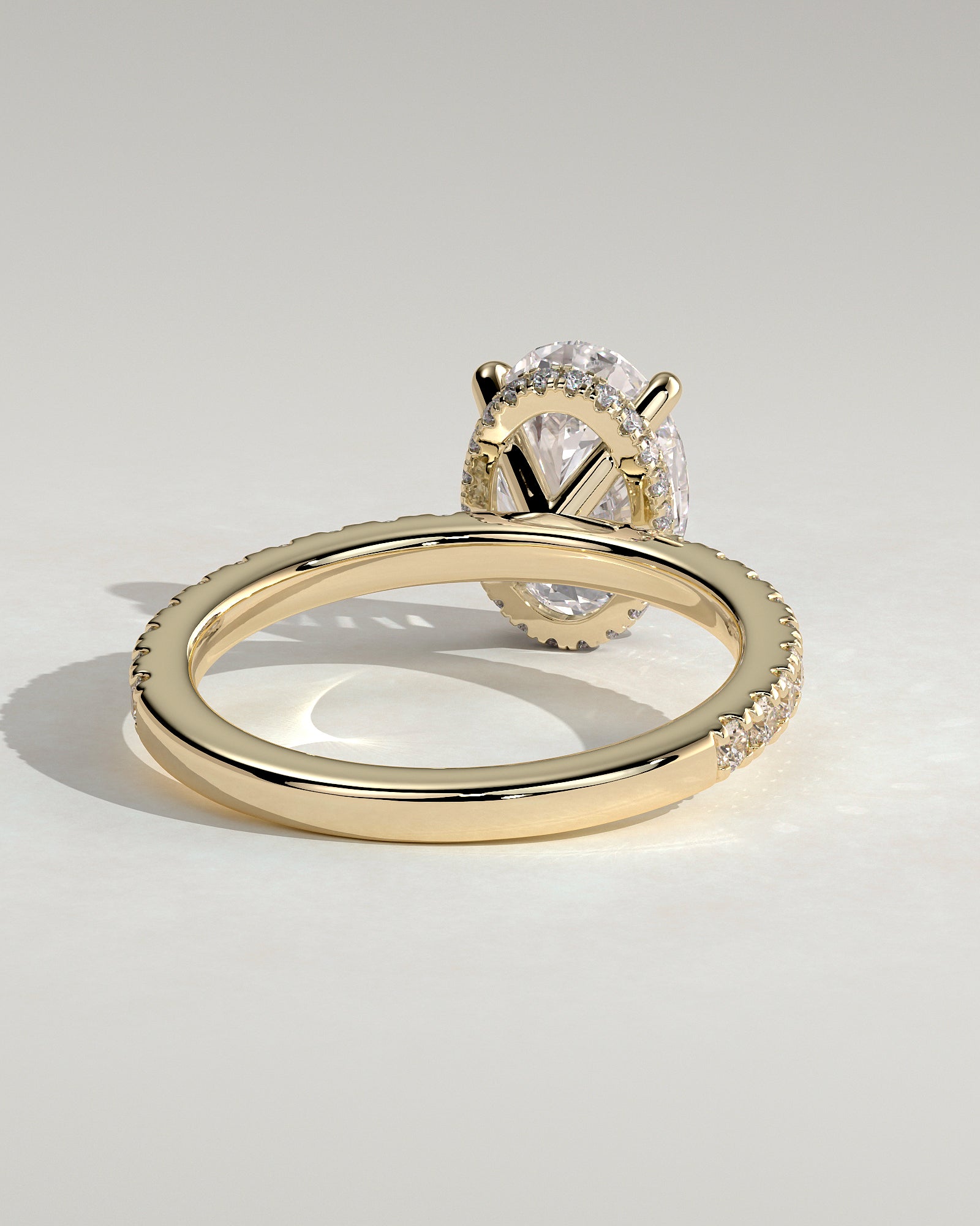 2.0CT Oval Lab Grown Diamond Hidden Halo Pave Engagement Ring