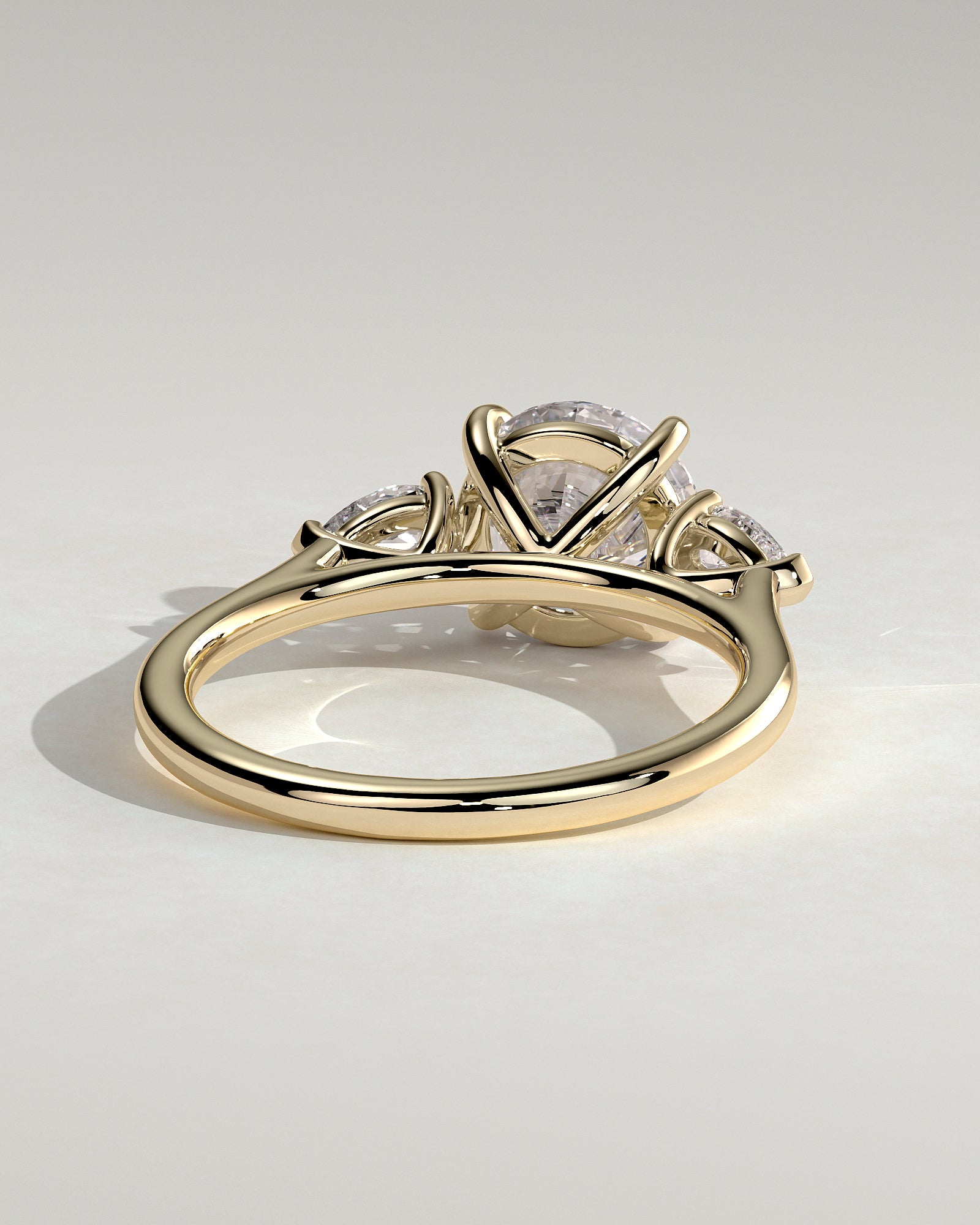 2.0CT Round Cut Lab Grown Diamond Three Stone Engagement Ring