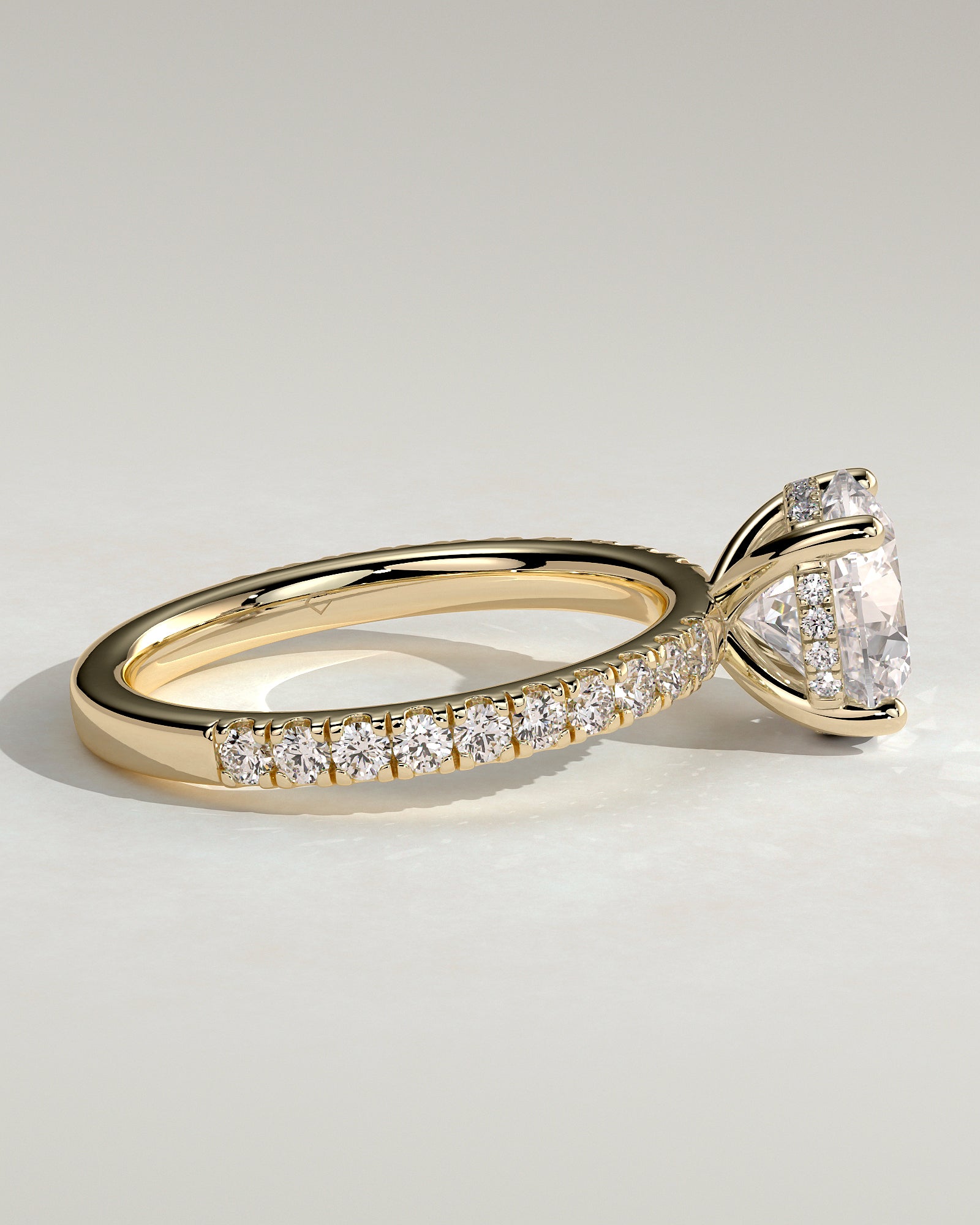 2.0CT Round Lab Grown Diamond Hidden Halo Pave Engagement Ring