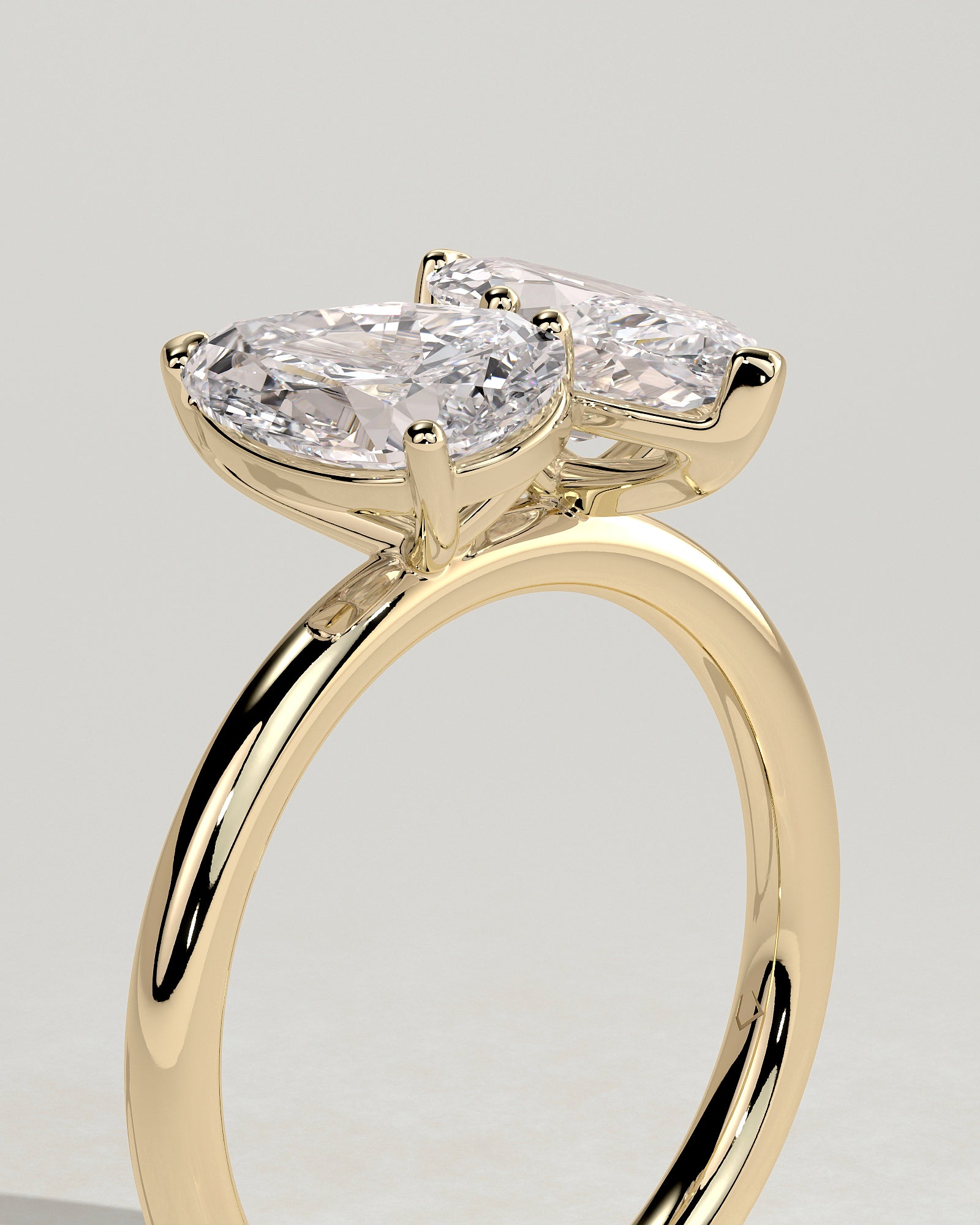 1.80CT Pear & 1.50CT Marquise Lab Grown Diamond Toi et Moi Engagement Ring