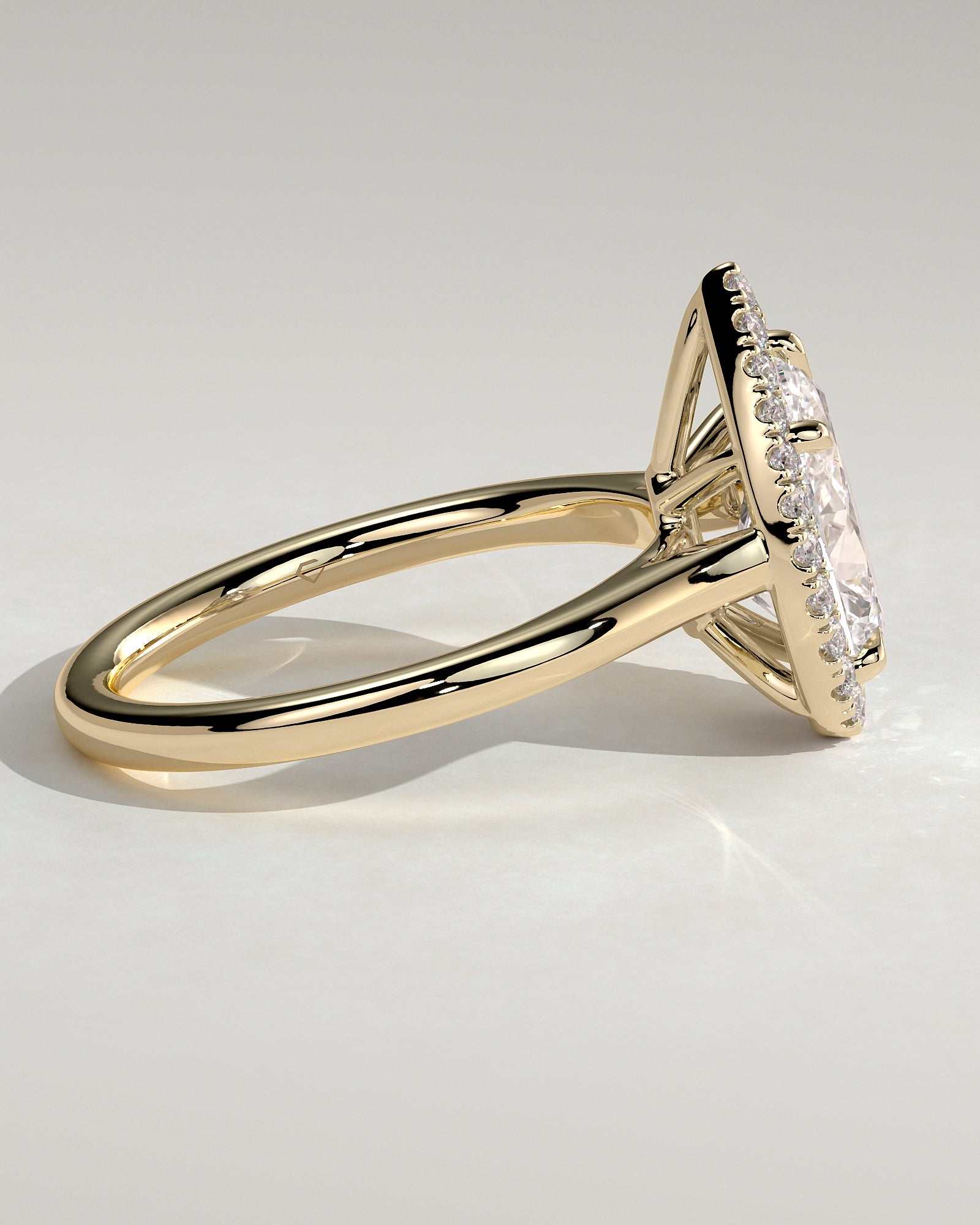 2.0CT Pear Lab Grown Diamond Halo Solitaire Engagement Ring