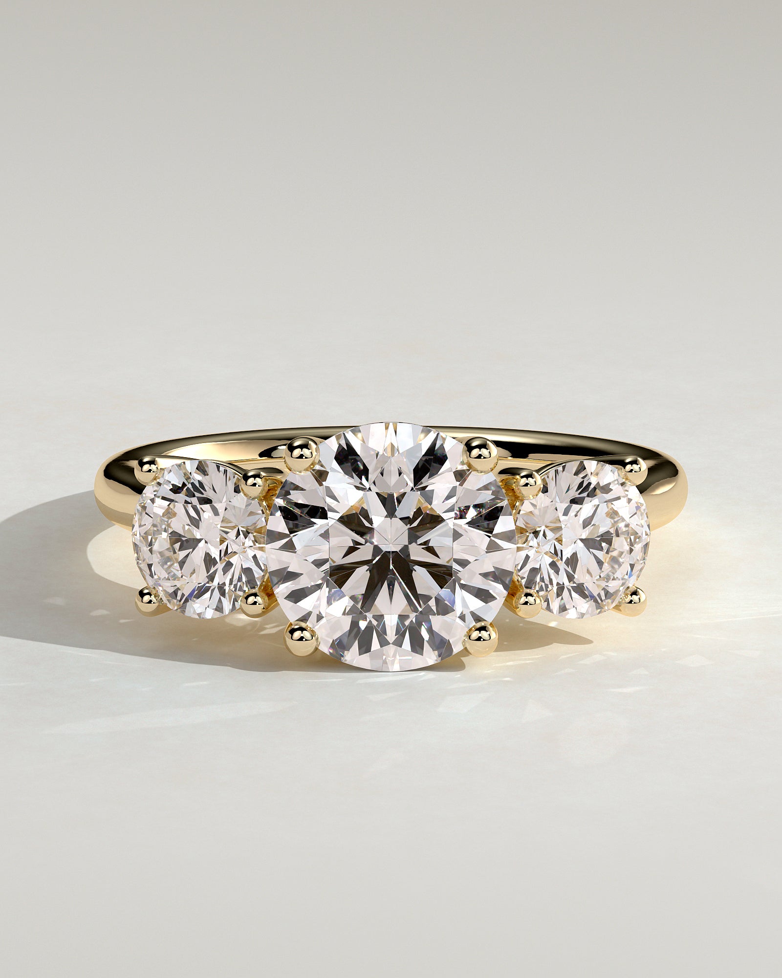 2.0CT Round Lab Grown Diamond Three Stone Engagement Ring