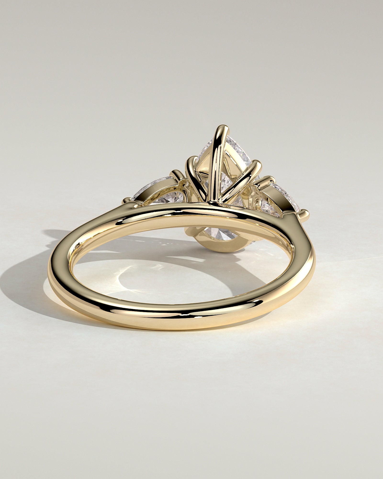 2.0CT Pear Cut Lab Grown Diamond Three Stone Engagement Ring