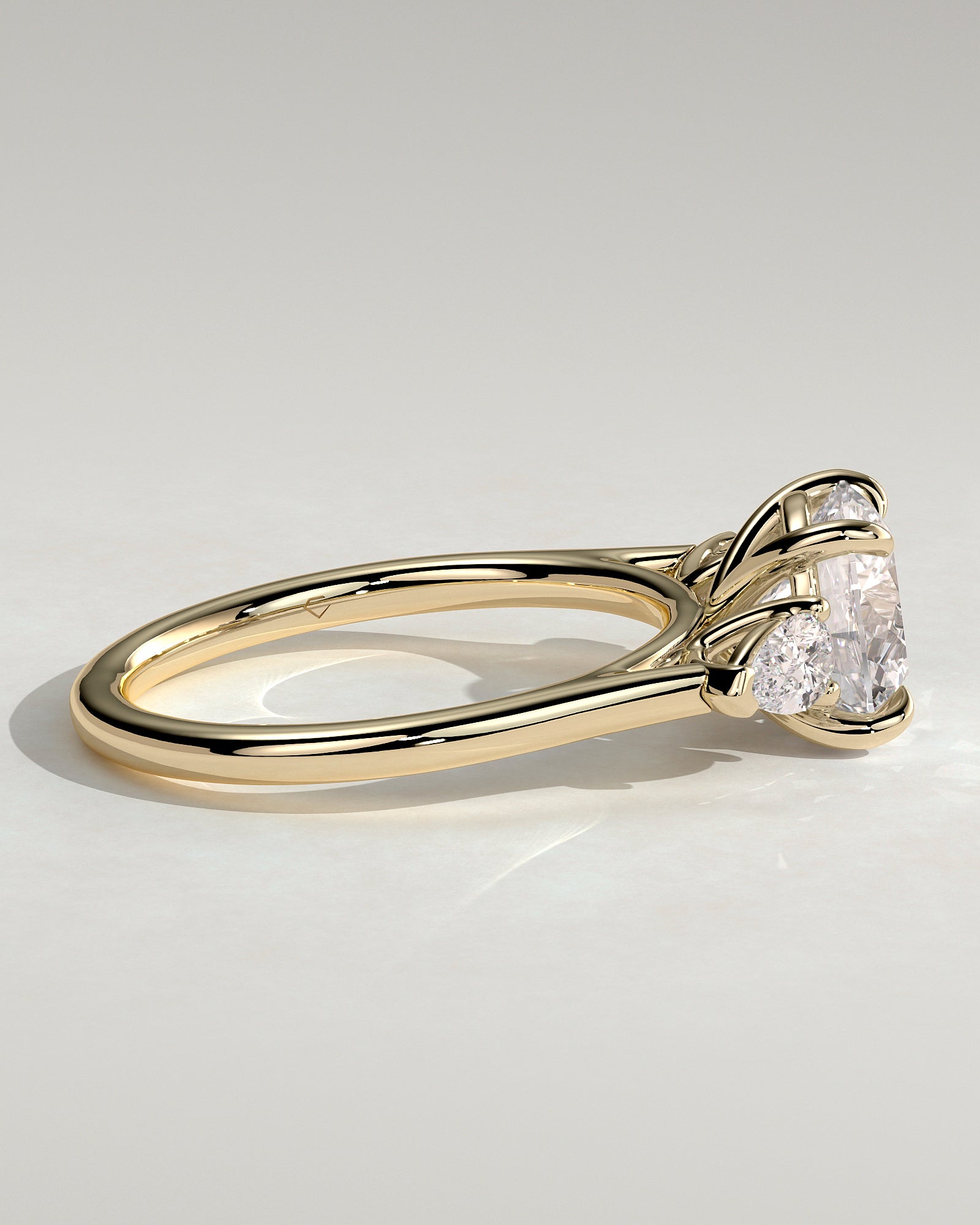 2.0CT Round Cut Lab Grown Diamond Three Stone Engagement Ring
