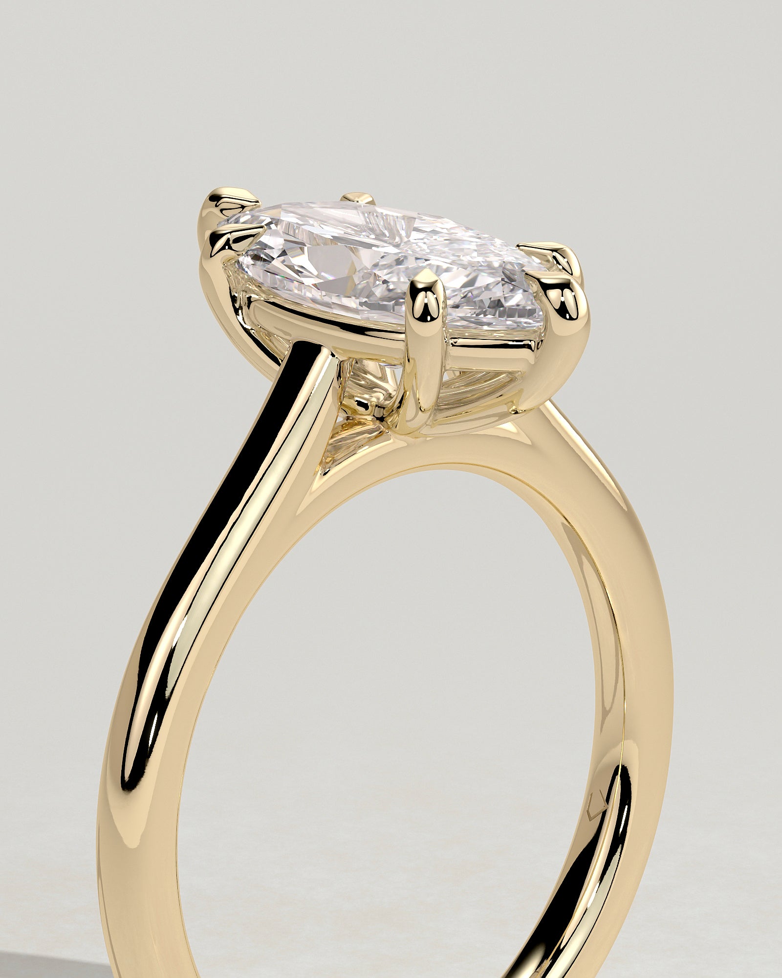 2.0CT Marquise Lab Grown Diamond Cathedral Engagement Ring