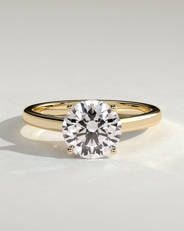 2.0CT Round Lab Grown Diamond Cathedral Engagement Ring