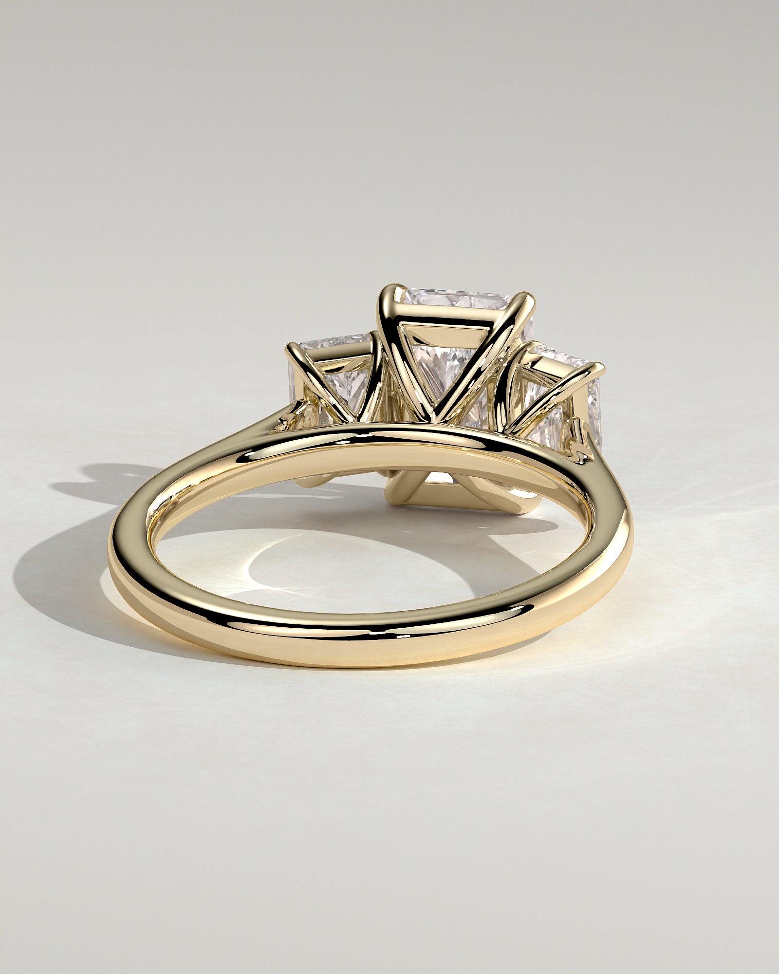 2.0CT Radiant Cut Lab Grown Diamond Three Stone Engagement Ring