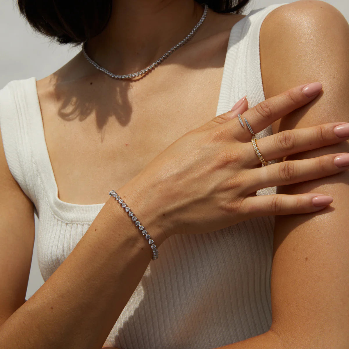 Three-Prong Set Round Cut Lab Grown Diamond Tennis Bracelet