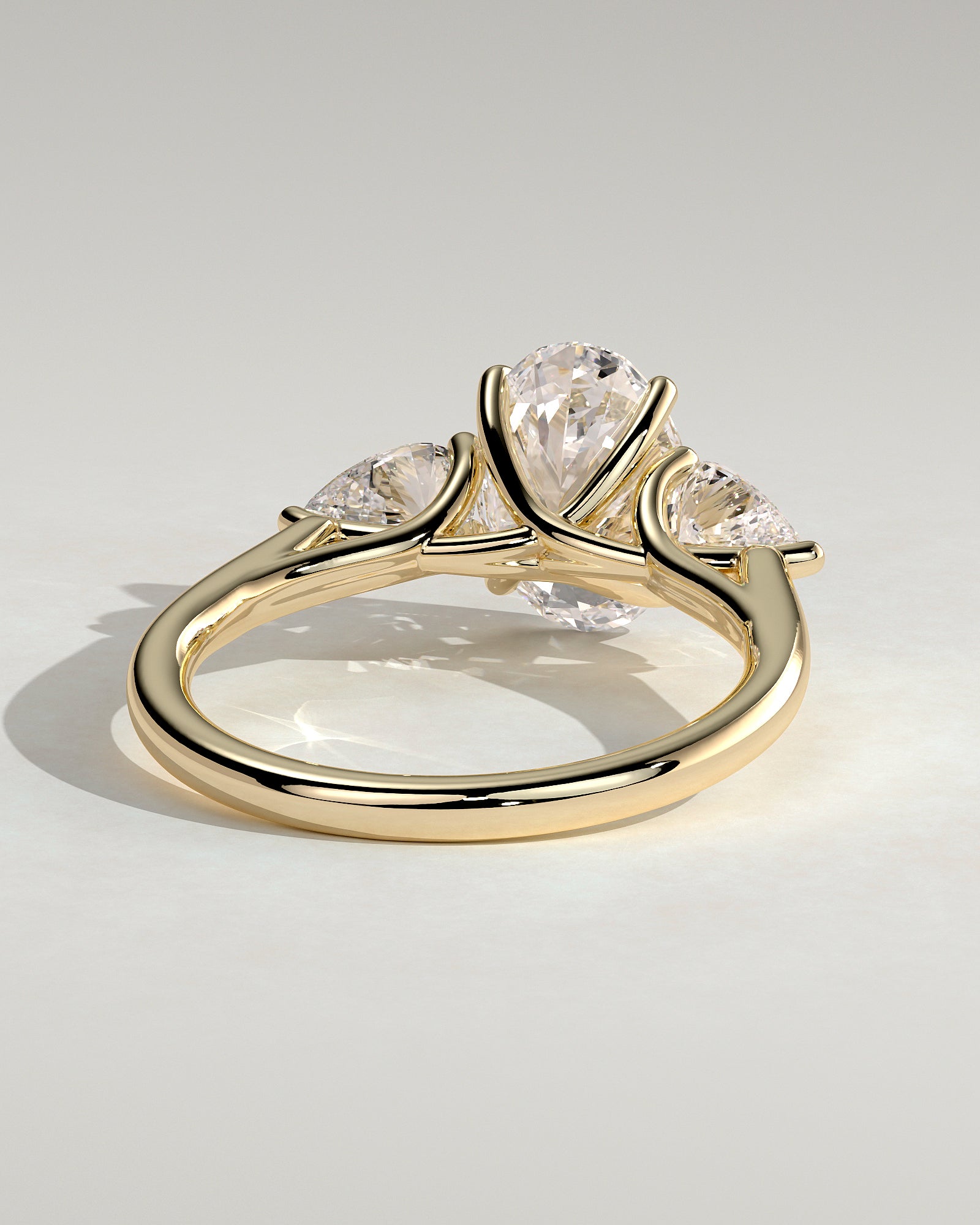 2.0CT Oval Lab Grown Diamond Open Trellis Gallery Three Stone Engagement Ring