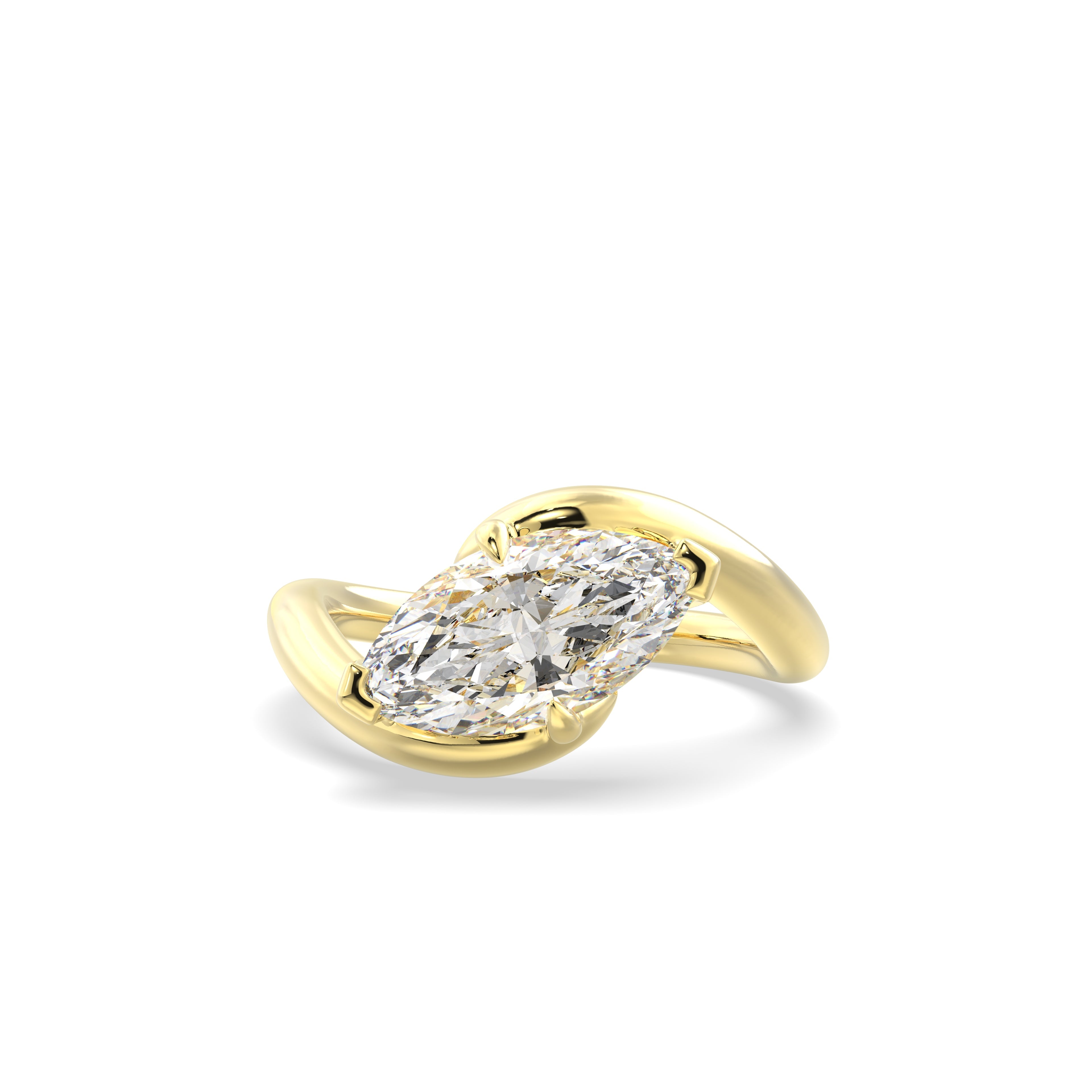 2.0CT East West Marquise Lab Grown Diamond Bypass Engagement Ring