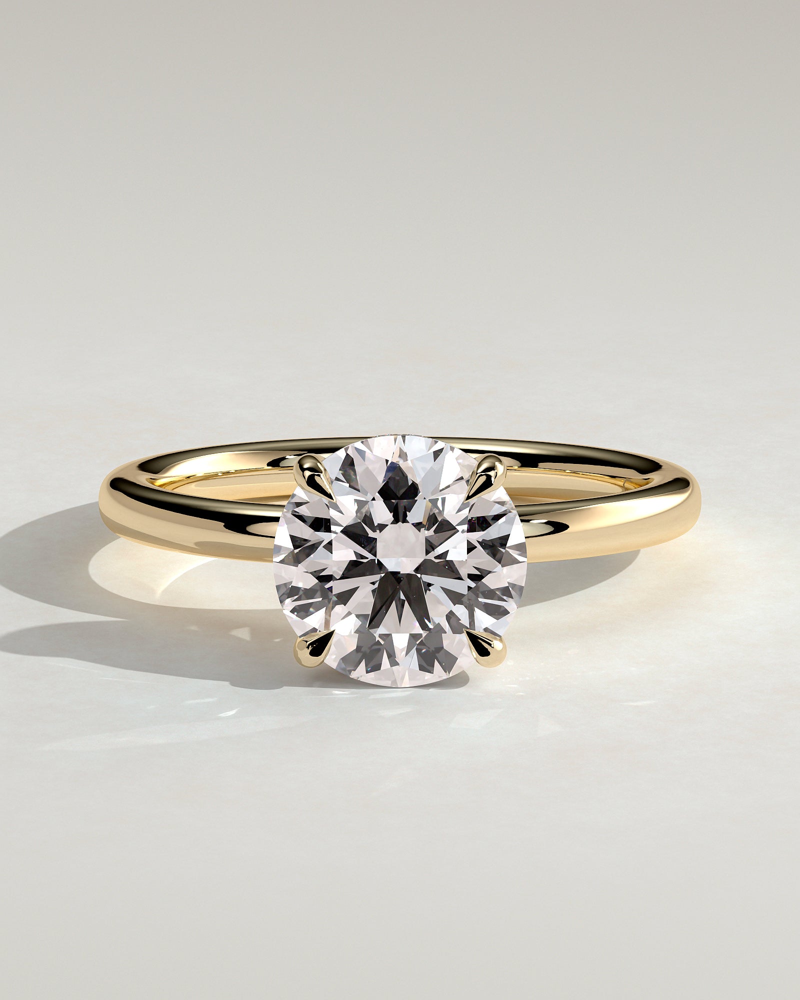 2.0CT Round Lab Grown Diamond Hidden Halo Solitaire Engagement Ring