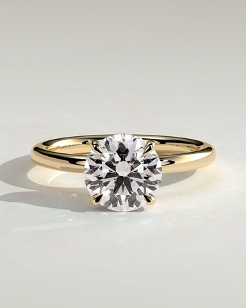 2.0CT Round Lab Grown Diamond Hidden Halo Solitaire Engagement Ring