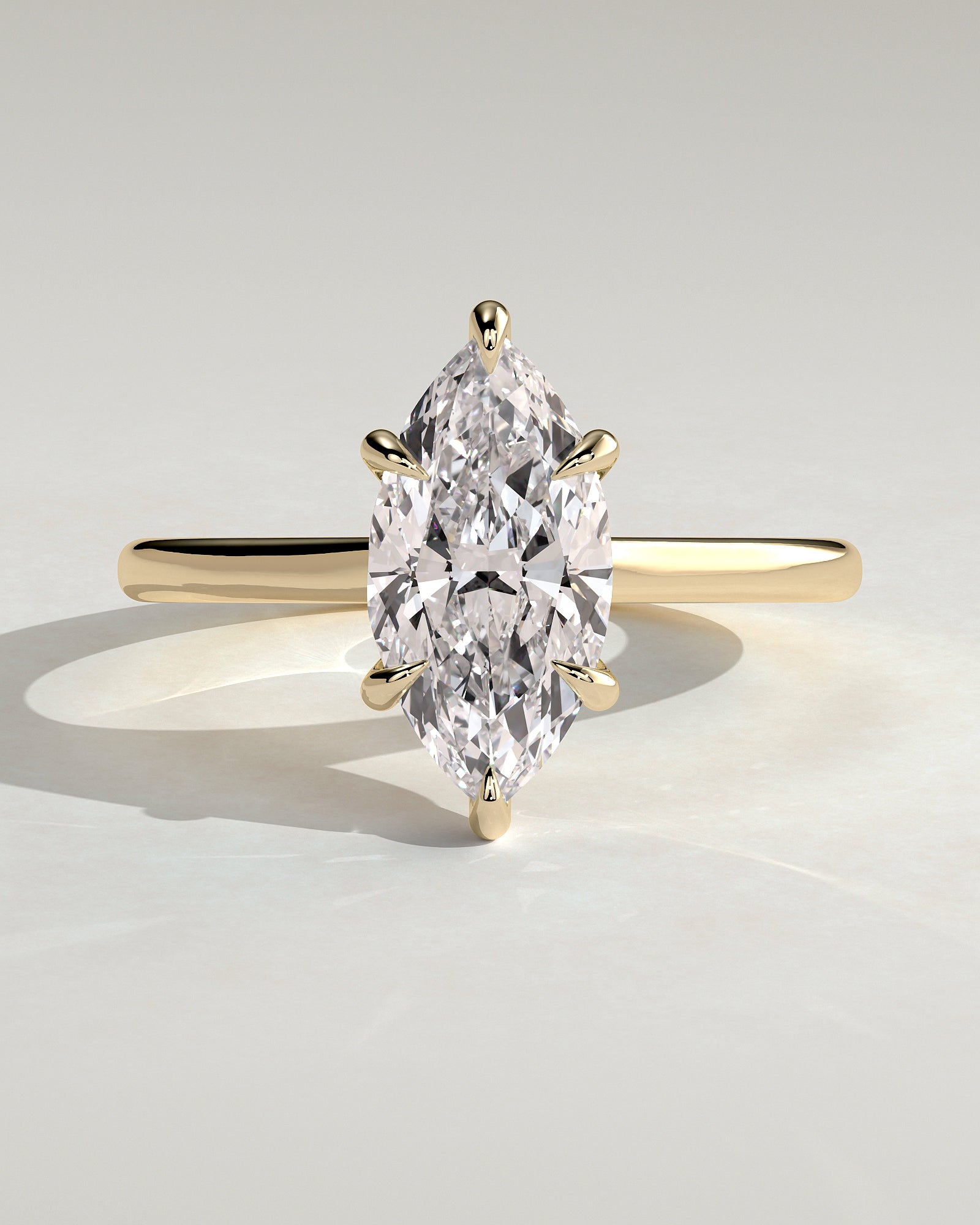 2.0CT Marquise Lab Grown Diamond Hidden Halo Cathedral Engagement Ring
