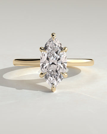 2.0CT Marquise Lab Grown Diamond Hidden Halo Cathedral Engagement Ring
