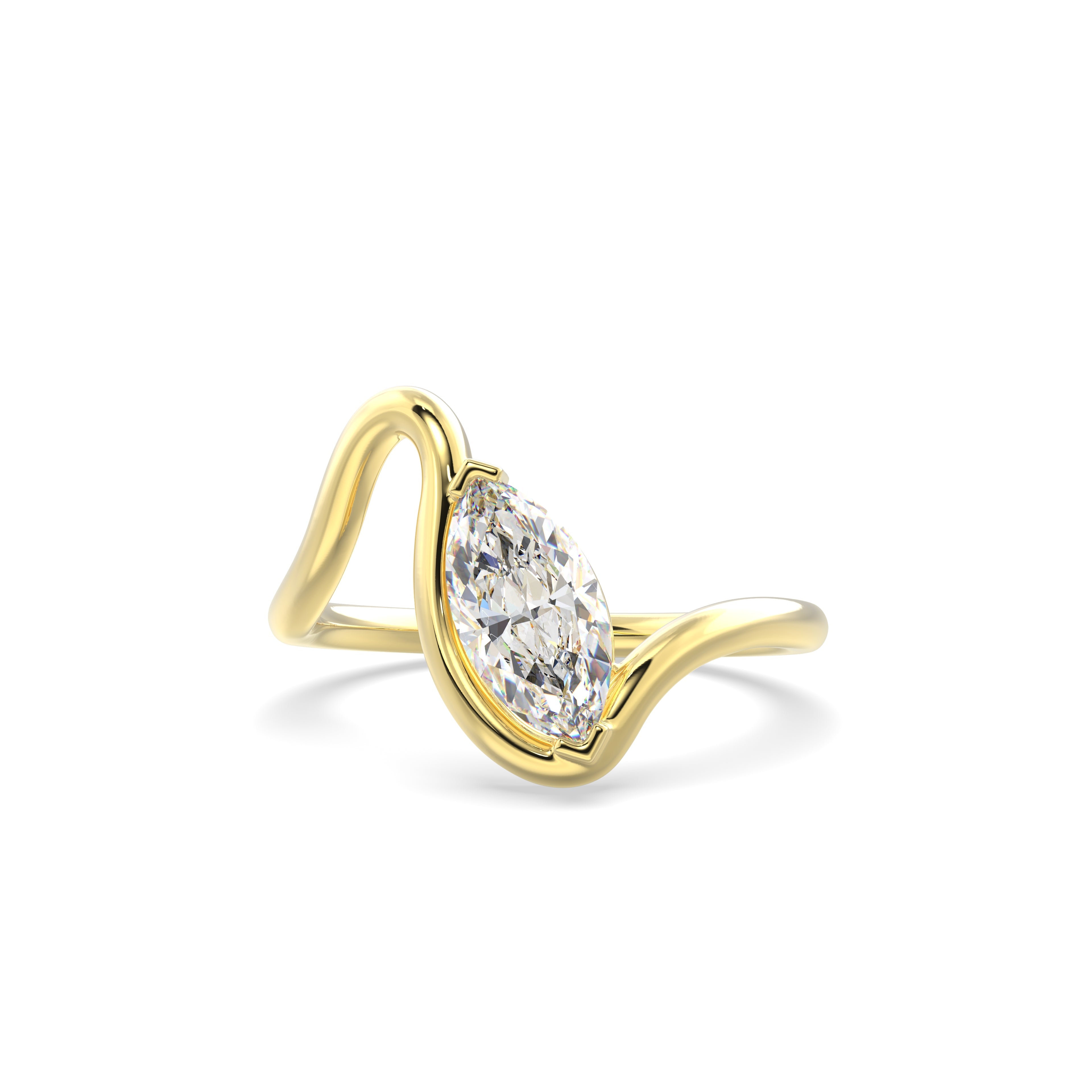 2.0CT Marquise Lab Grown Diamond Bypass Engagement Ring