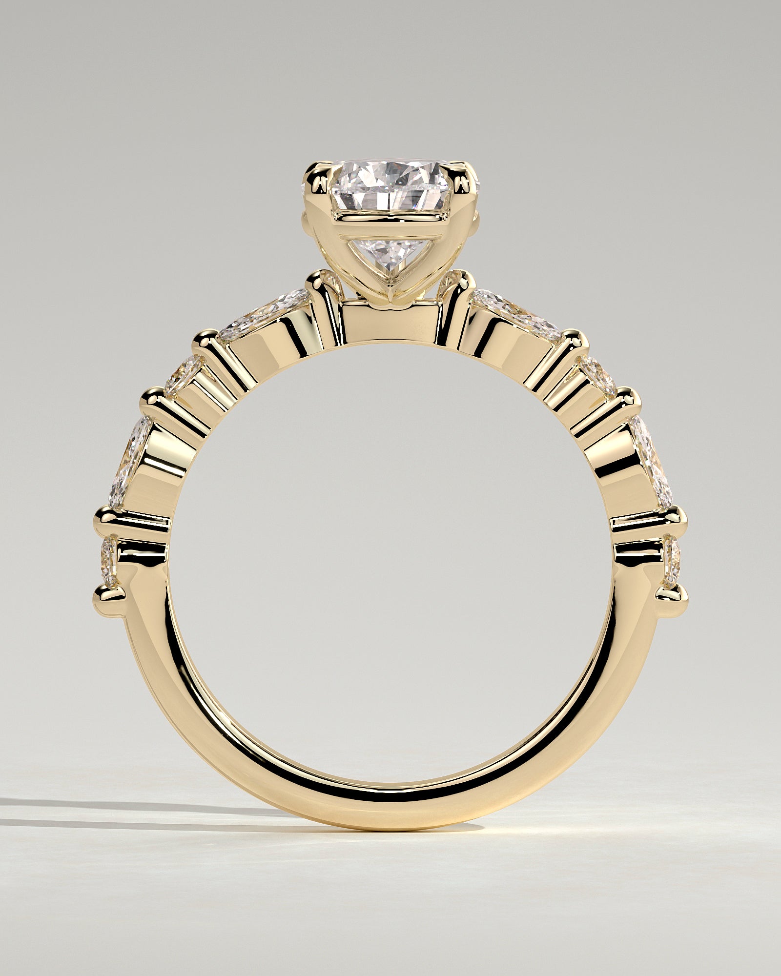2.0CT Pear Lab Grown Diamond Floating Bubble Pave Engagement Ring