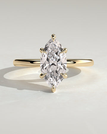 2.0CT Marquise Lab Grown Diamond Hidden Halo Solitaire Engagement Ring
