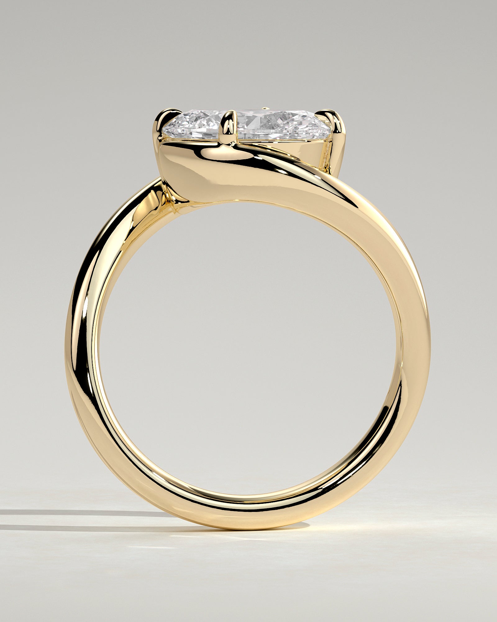 2.0CT East West Oval Lab Grown Diamond Unique Bypass Engagement Ring