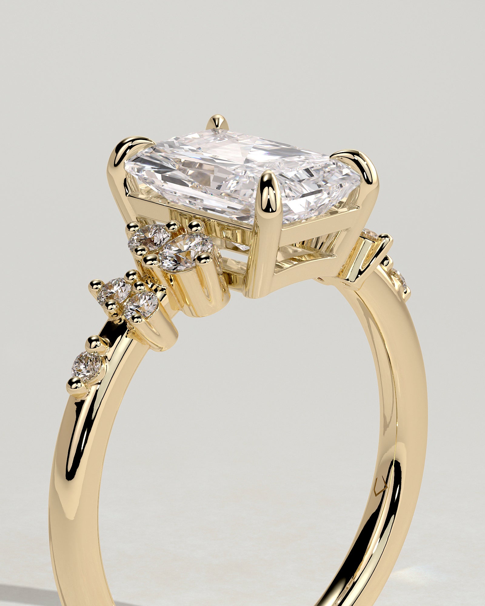 2.0CT Radiant Cut Lab Grown Diamond Cluster Engagement Ring