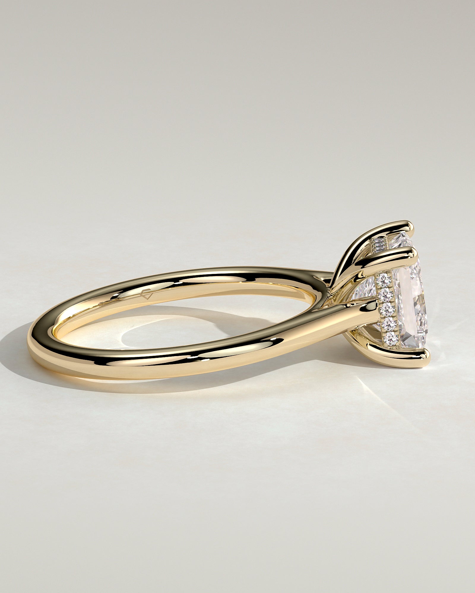 2.0CT Princess Lab Grown Diamond Hidden Halo Cathedral Engagement Ring