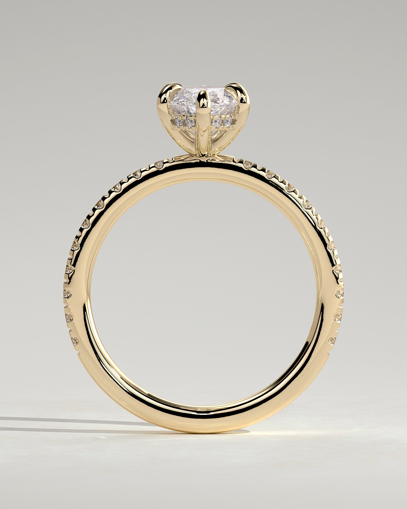 2.0CT  Marquise Lab Grown Diamond Hidden Halo Pave Engagement Ring