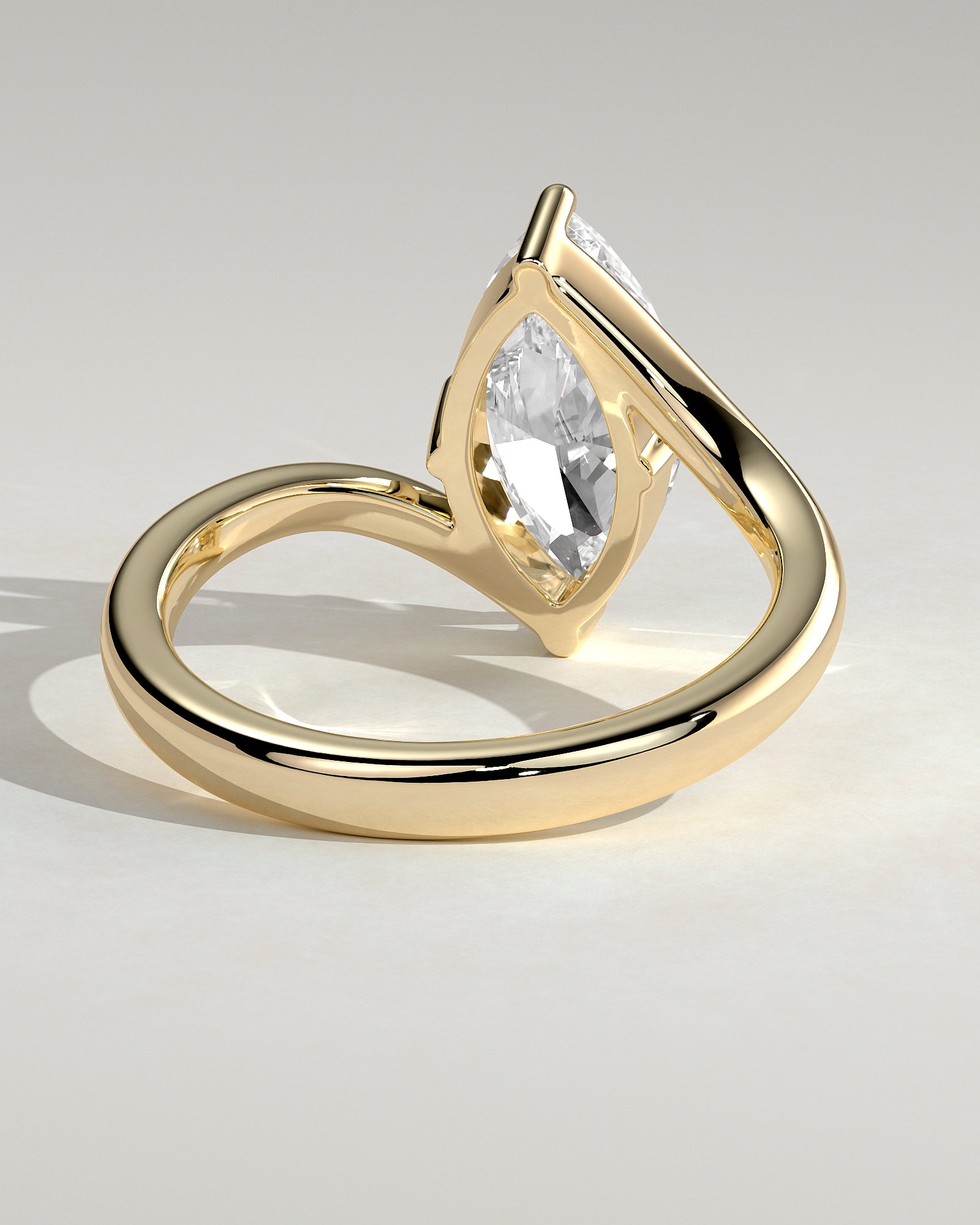 2.0CT Marquise Lab Grown Diamond Unique Bypass Engagement Ring