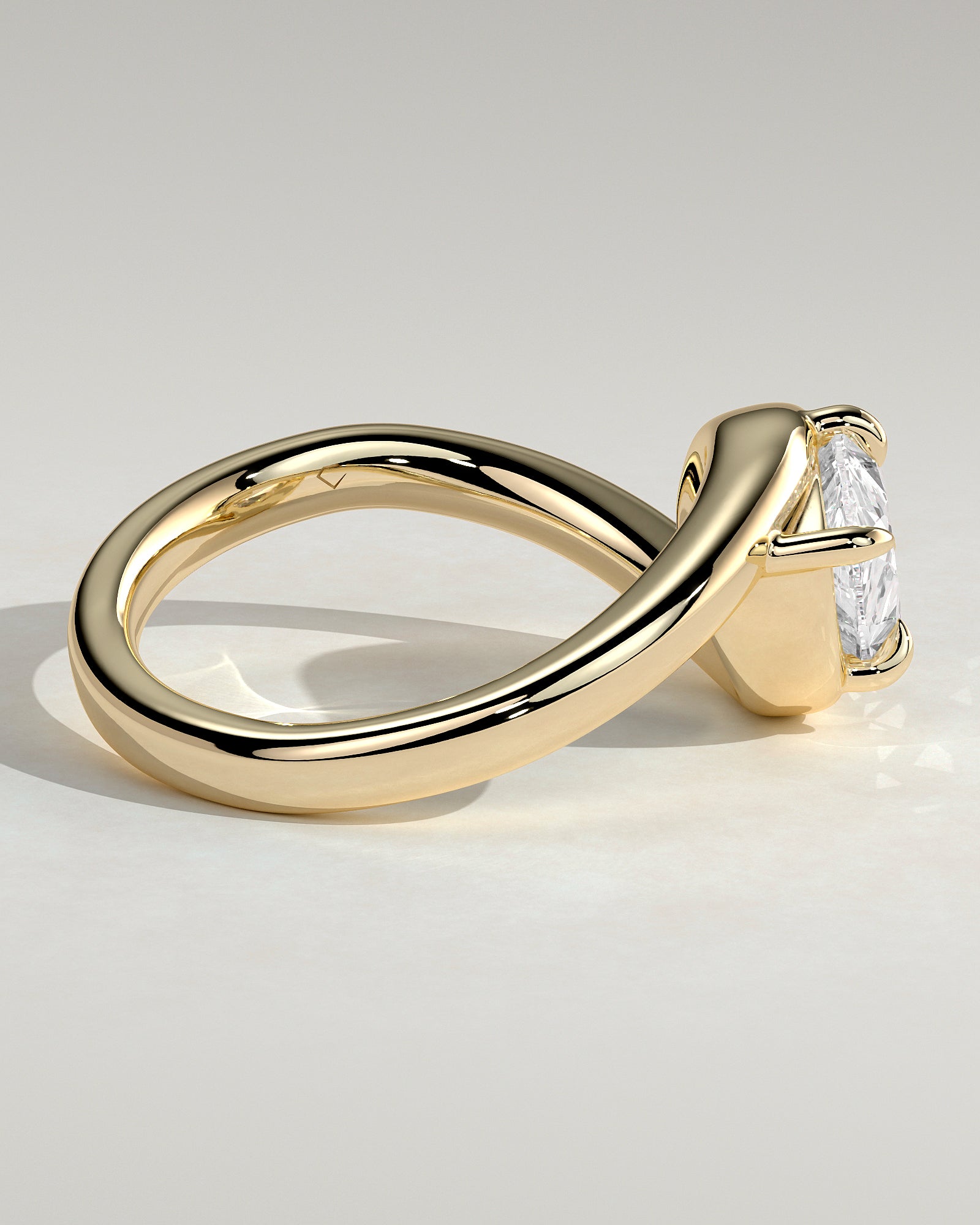 2.0CT East West Pear Lab Grown Diamond Unique Bypass Engagement Ring