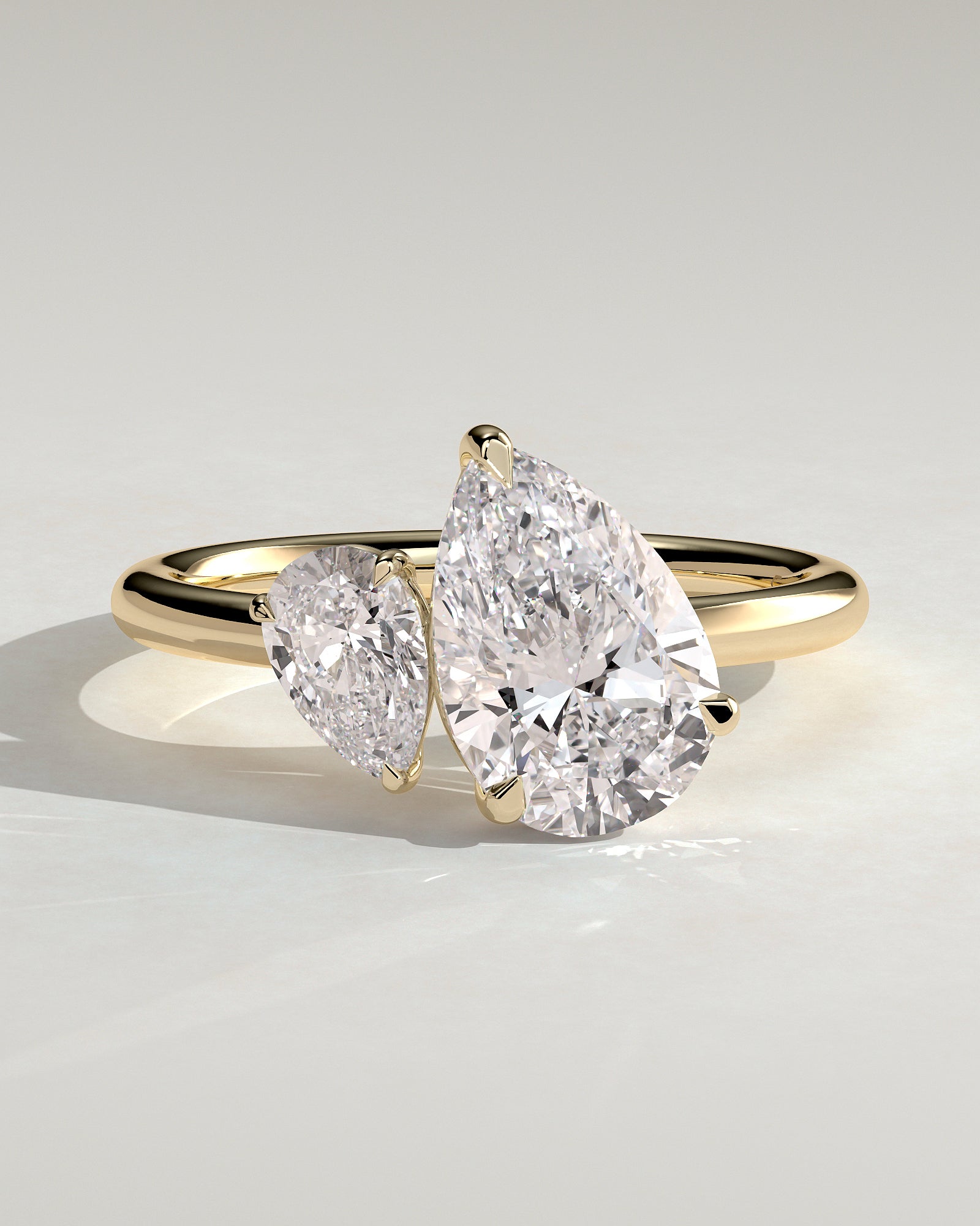 0.50CT Pear & 2.25CT Pear Lab Grown Diamond Toi et Moi Engagement Ring