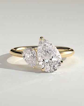 0.50CT Pear & 2.25CT Pear Lab Grown Diamond Toi et Moi Engagement Ring