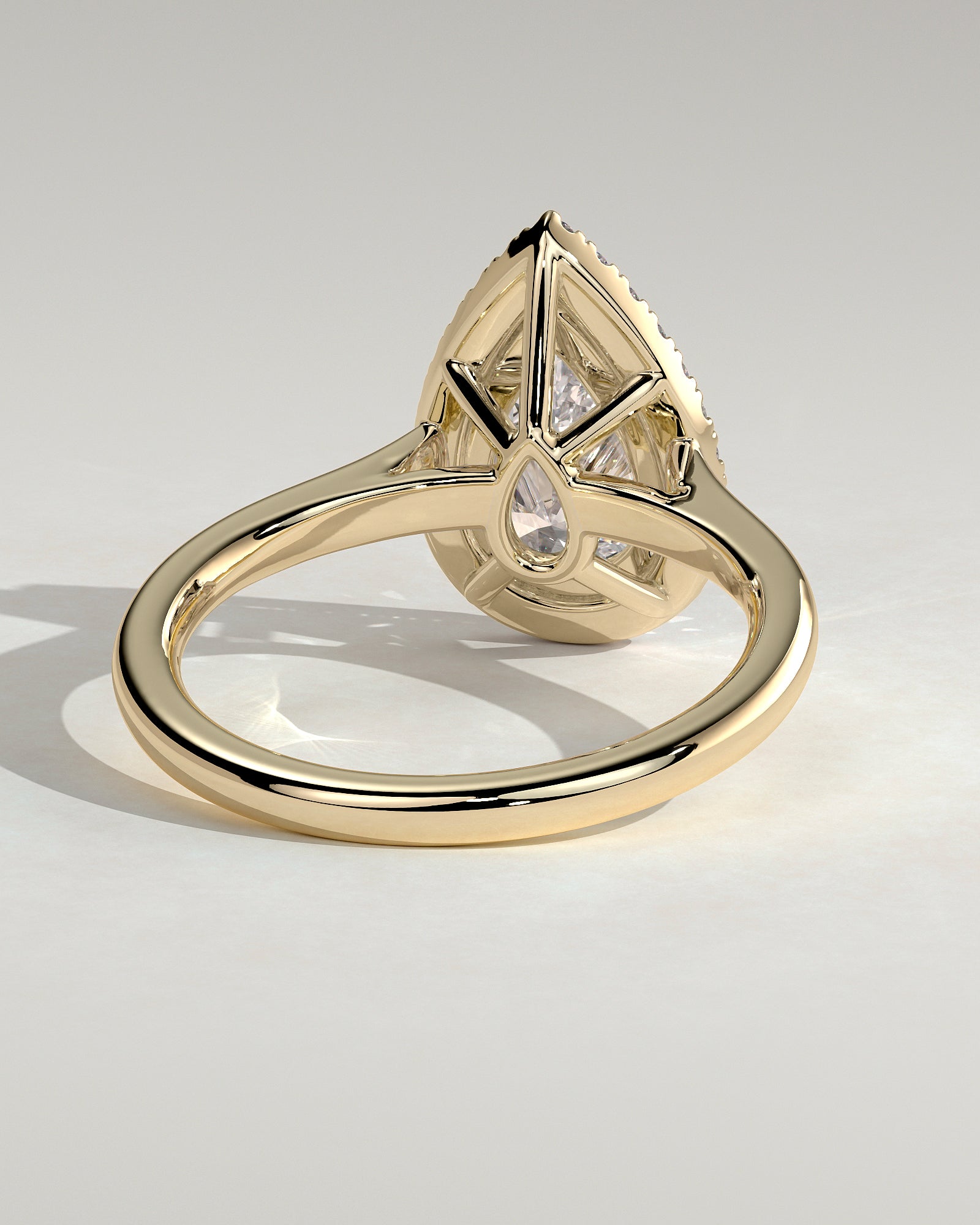 2.0CT Pear Lab Grown Diamond Halo Solitaire Engagement Ring