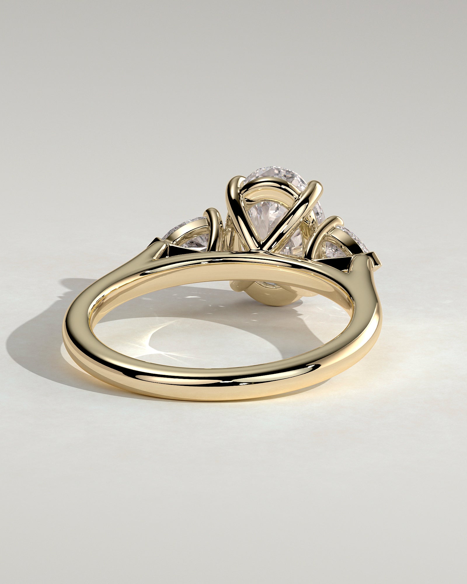 2.0CT Oval Lab Grown Diamond Three Stone Engagement Ring