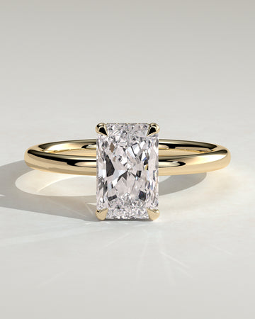 2.0CT Radiant Lab Grown Diamond Hidden Halo Solitaire Engagement Ring