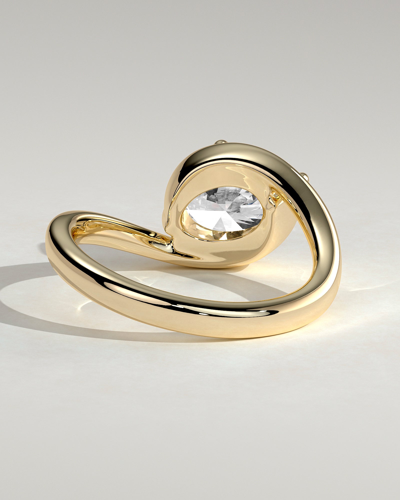 2.0CT East West Oval Lab Grown Diamond Unique Bypass Engagement Ring