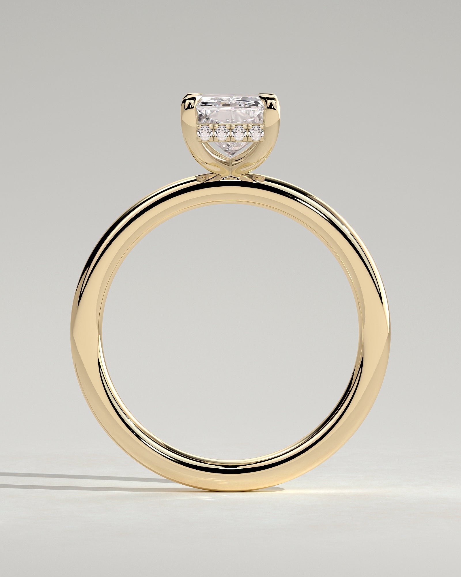 2.0CT Radiant Lab Grown Diamond Hidden Halo Solitaire Engagement Ring