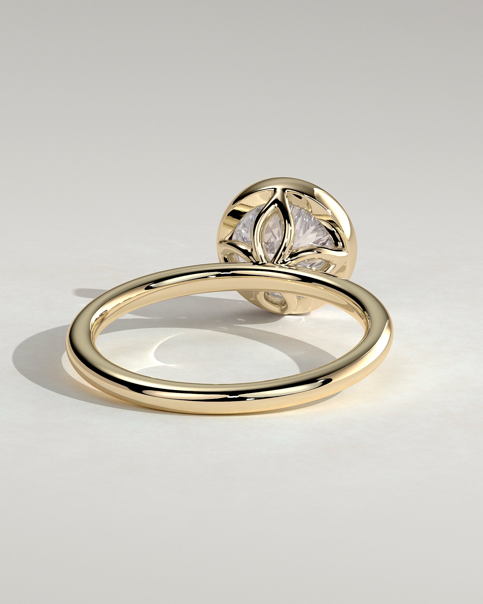 2.0CT Bezel Set Round Lab Grown Diamond Solitaire Engagement Ring