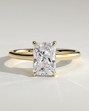 2.0CT Radiant Lab Grown Diamond Cathedral Open Trellis Gallery Engagement Ring