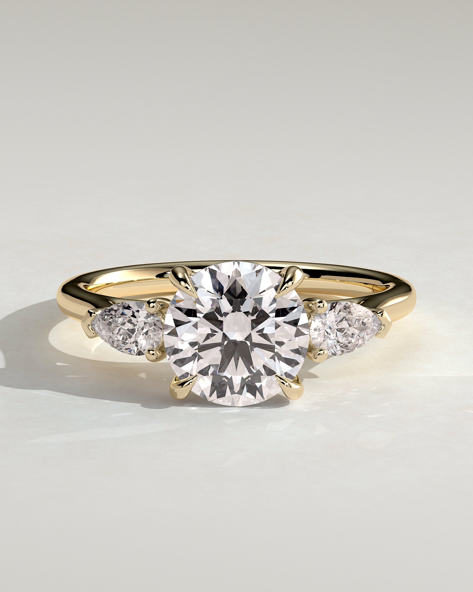 2.0CT Round Cut Lab Grown Diamond Three Stone Engagement Ring