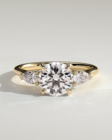 2.0CT Round Cut Lab Grown Diamond Three Stone Engagement Ring