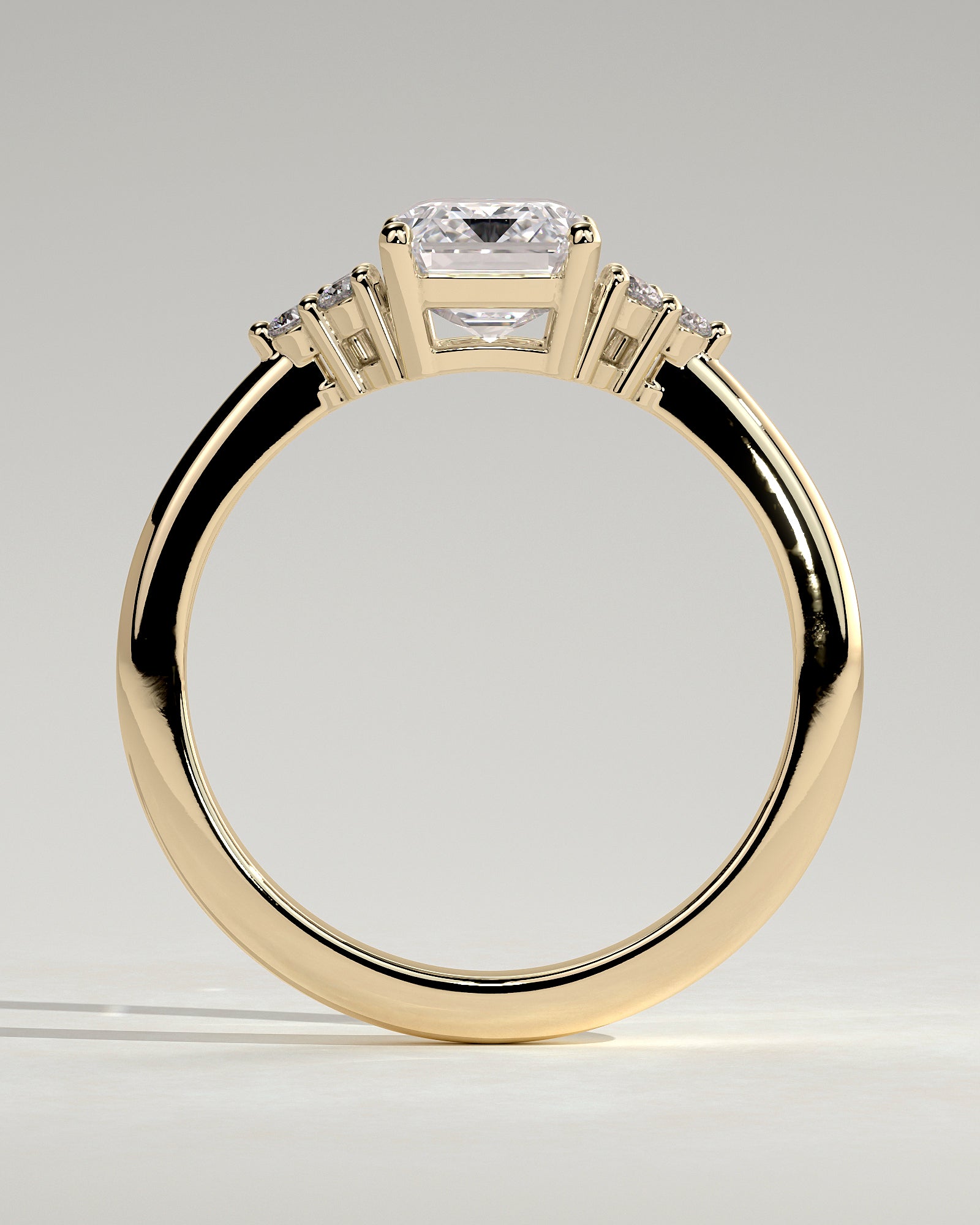 2.0CT Emerald Cut Lab Grown Diamond Cluster Engagement Ring