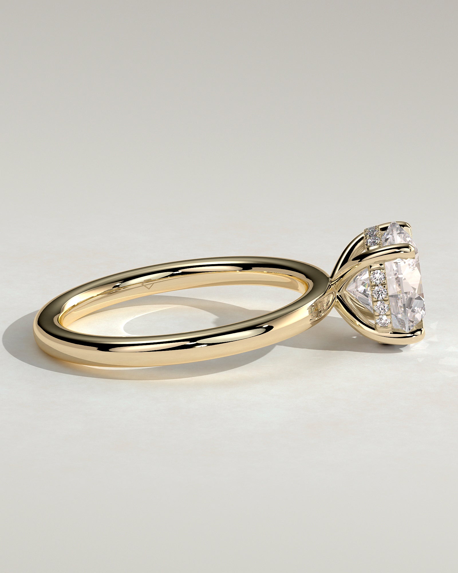 2.0CT Round Lab Grown Diamond Hidden Halo Solitaire Engagement Ring